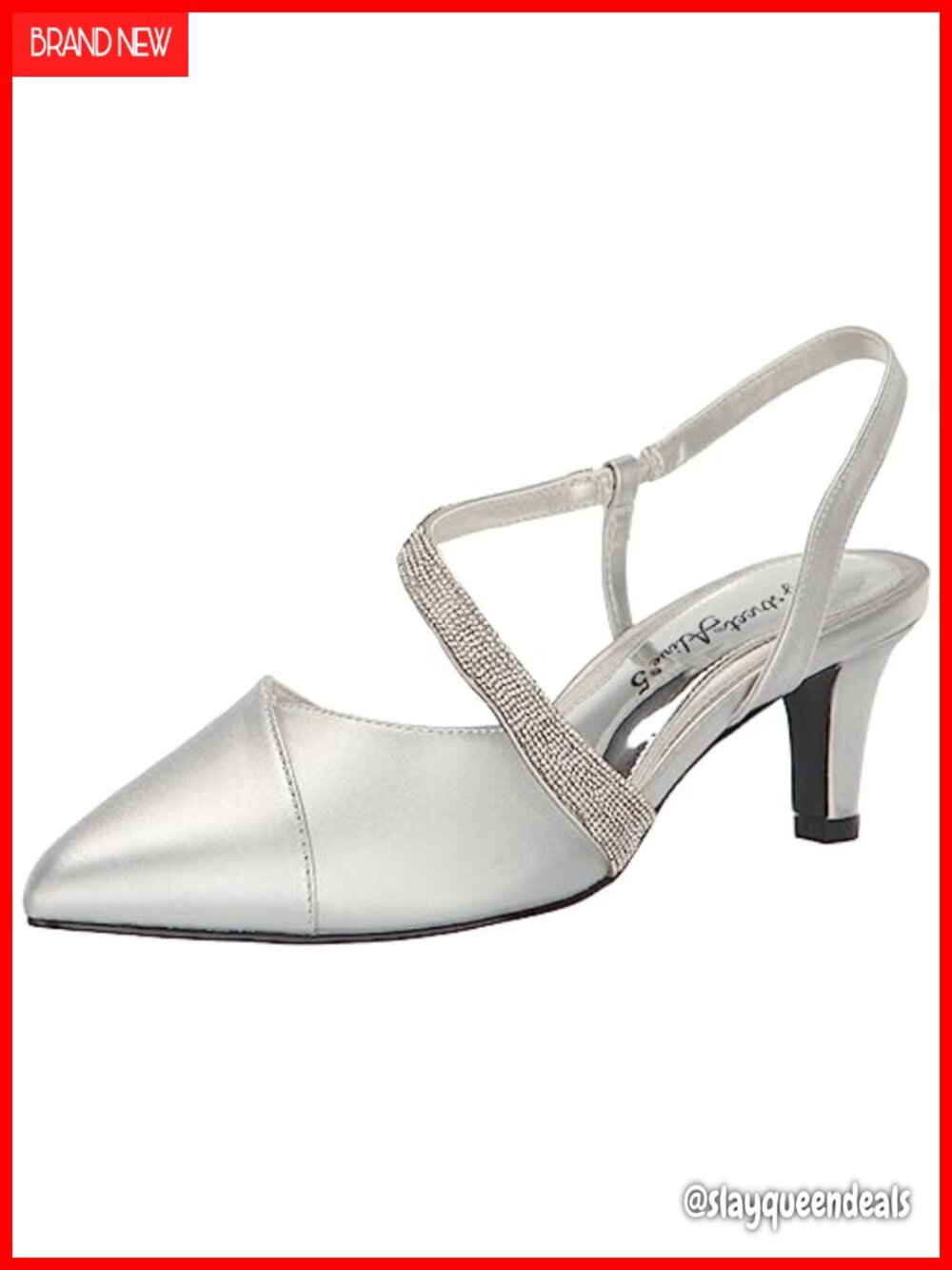 Easy Flex Padded Insole Satin Block Heel Slingback Pointed Toe Pump